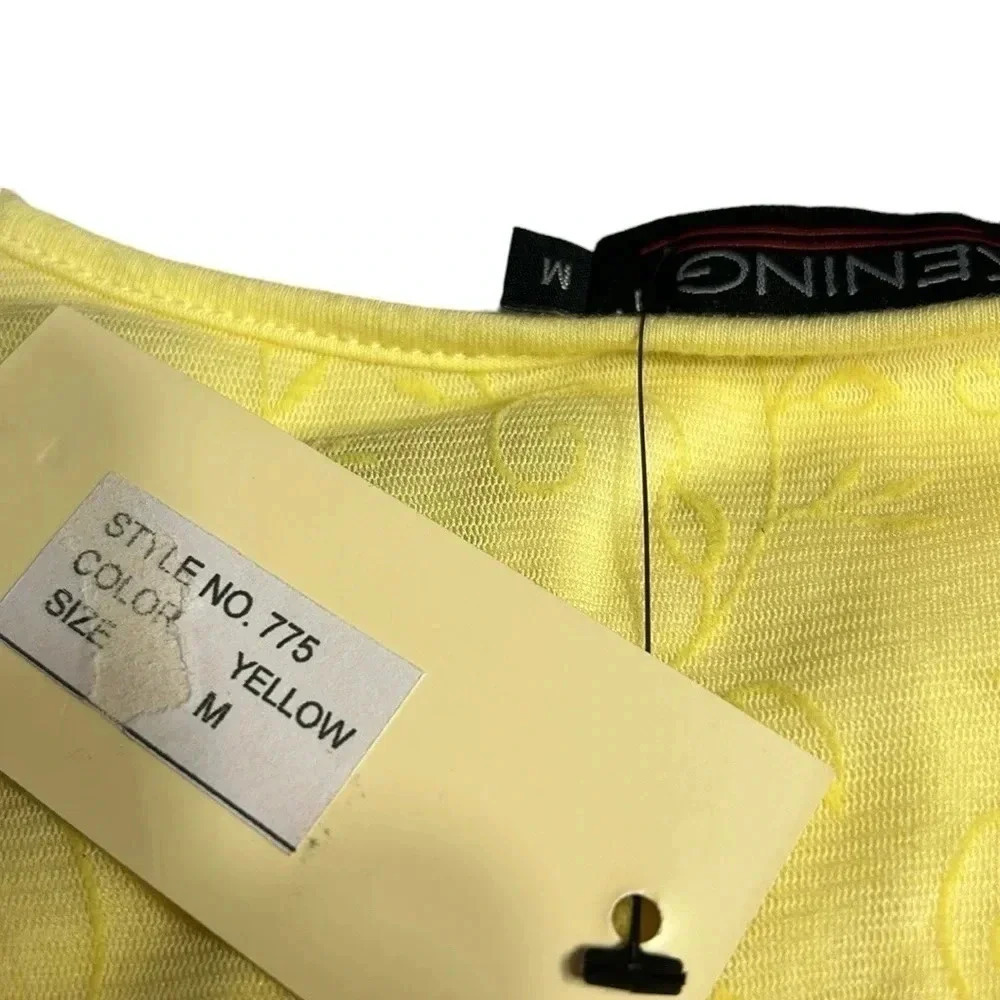 Y2K  vtg NWT top,women M, Layered sheer,overlay,floral yellow,fairy,feminine EC - Picture 8 of 16